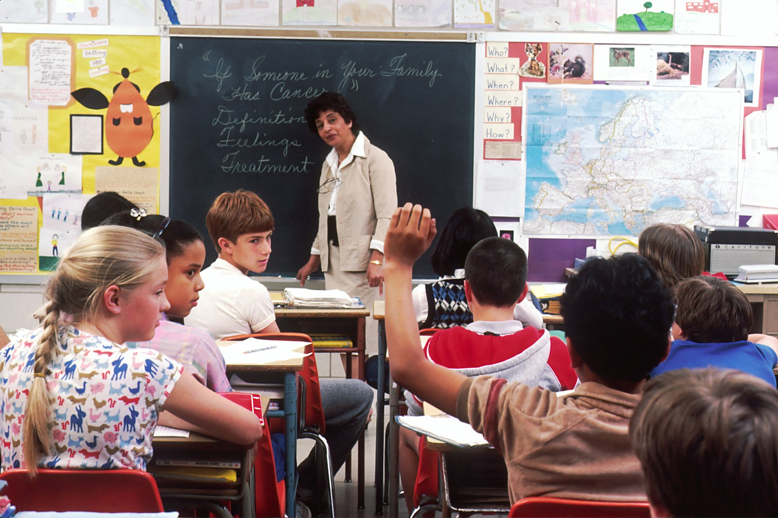 Students working together in a classroom